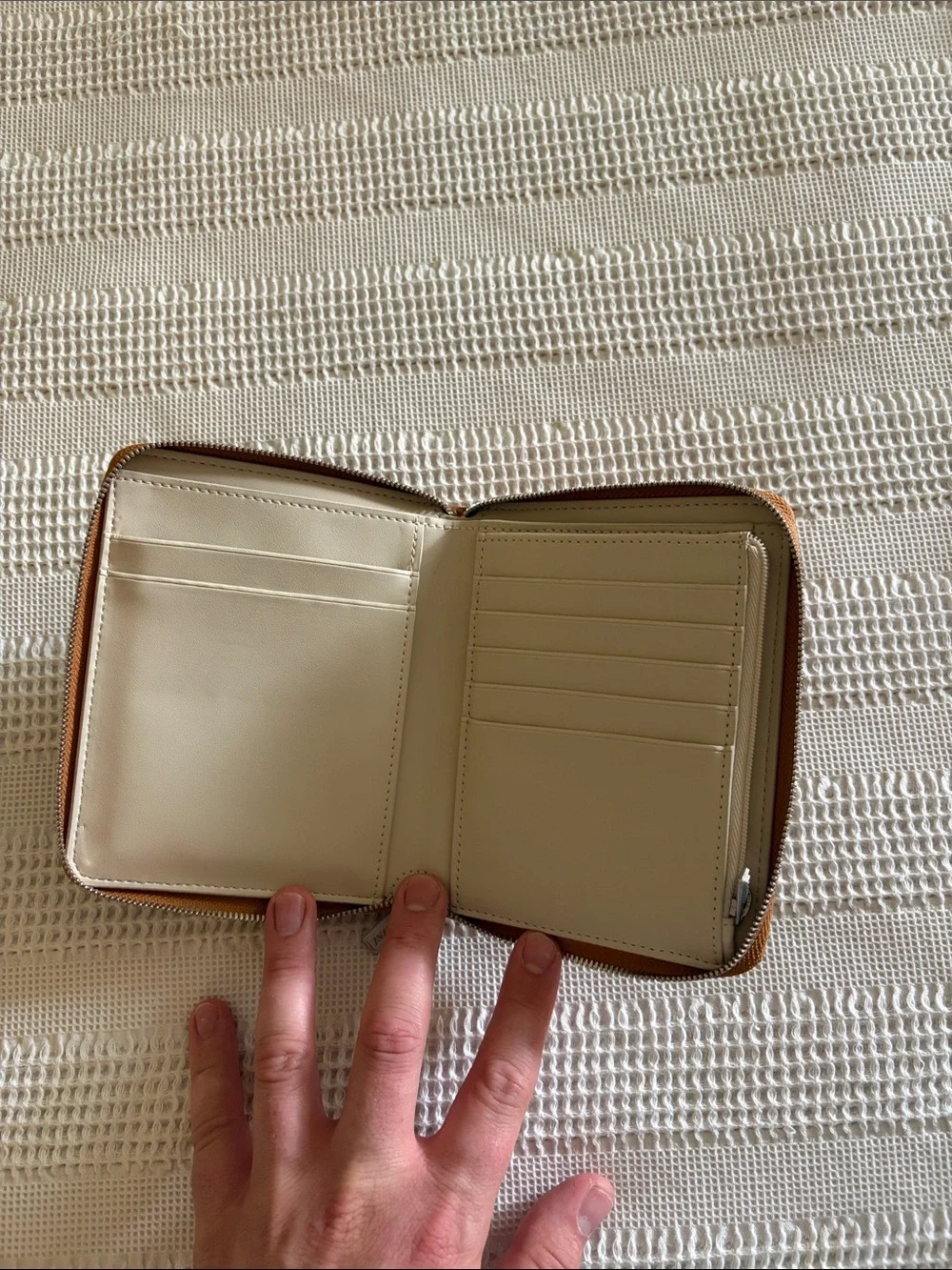 Away Men’s Cognac Leather Zip Travel Wallet